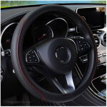 Noir et rouge - véhicule couvre volant voiture protecteur de volant diamètre 38cm (15') cuir Noir et rouge - véhicule couvre volant voiture protecteur de volant diamètre 38cm (15') cuir
