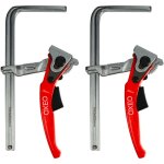 Serre joint � levier 160mm x2 - rapide adapt� rail de guidage - pince table � cliquet - acier - pour ...