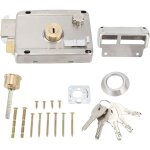 Serrure antivol mécanique extérieure avec poignée, prévention de la rouille, serrure de porte extérieure ... Serrure antivol mécanique extérieure avec poignée, prévention de la rouille, serrure de porte extérieure ...
