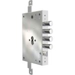 Serrure en applique droite dom axe 61mm porte d'entr�e 3 points coffre acier