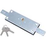 Serrure en applique horizontale  cylindre pour rideau mtallique, 2 pts latraux, 156x56mm, zingu, ...