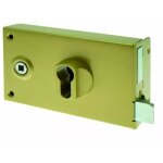 Serrure en applique horizontale � fouillot - carr� de 6 mm - laiton - droite