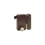 Serrure en applique monopoint verticale � tirage droite marron