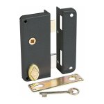 Serrure en applique noire gauche  fouillot - cl l - axe  40 mm - extra - plate - jpm