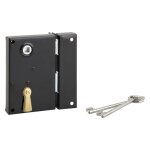 Serrure en applique verticale � cl�, p�ne dormant, droite, 70 x 110 mm, 2 cl�s - serruprix