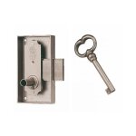 Serrure de biblioth�que 526 largeur 55mm axe 35mm gauche finition bross� avec 1 cl� - devismes - 3526235 ...