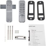Serrure à code mécanique avec poignée verrou de porte d'entrée en alliage de zinc - argent sans clé combinaiso ... Serrure à code mécanique avec poignée verrou de porte d'entrée en alliage de zinc - argent sans clé combinaiso ...