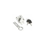 Serrure à crochet de porte coulissante en acier chromé avec clés barillet rosace et platine meuble porte ... Serrure à crochet de porte coulissante en acier chromé avec clés barillet rosace et platine meuble porte ...