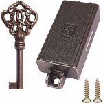 Serrure espagnolette brun bronze cl antique remplacement meuble buffet ancien dcoration rustique armoire ...