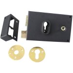 Serrure grille profil europ�en horizontale fouillot �poxy noir gauche - jpm - 314500 - 01 - 21