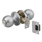 Serrure horizontale tubulaire en applique � condamnation pour porte d'entr�e, axe r�glable, chrom�, 3 ...