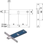 Serrure d'insertion pour bande all 16 e80 890 omec