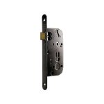 Serrure  larder 1 point d352 - 50 mm - bec de cane - bout rond - noir vachette