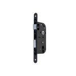 Serrure � larder � cylindre noir axe 40 mm a encastrer r�versible bouts ronds nf