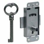 Serrure de meuble fer en applique 15 mm r�versible - hettich