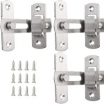 Serrure � moraillon de porte � 90 degr�s, serrure � boucle de porte en acier inoxydable 3pcs, serrure ...