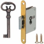 Serrure  mortaiser cl remplacement meuble ancien dcoration rustique armoire vintage, droite