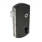 Serrure portail en applique � p�ne r�glable - modulox gb - noir - tirard