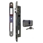 Serrure portail battant - axe 15mm - avec g�che et cylindre oblong - secury - t