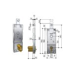 Prefer - serrure de porte basculante point haut  cylindre europen preb56108100200