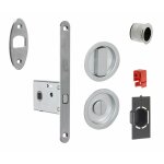 Bonaiti - serrure porte coulissante � crochet - axe 50mm - rosaces rondes condamnation + tire - doigts ...