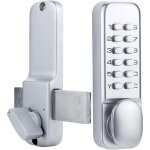 Serrure de porte m�canique en acier inoxydable - pav� num�rique - sans cl� - p�ne dormant avec poign�e ...