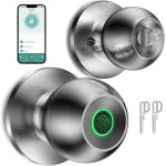 Serrure de porte, poign�e de porte intelligente, serrure biom�trique intelligente � empreinte digitale ...