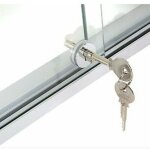 Serrure pour porte vitr�e. serrure pour porte coulissante. serrure ronde en verre. serrure pour porte ...