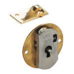 Serrure ronde � entailler s45 ? axe 22 mm ? acier et laiton ? d�cor poli ? pour abattants ? m�canisme ...