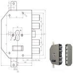 Serrure sic. triplex sx cil. 2250pen cr