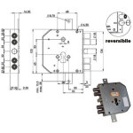 Serrure sic. triplice sx cil. e73 rte654 / 220 moia
