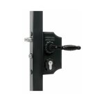 Serrure style fer forg� avec petit coffre pour profils carr�s de 40 �50 mm en avec poign�e incluse -