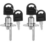 Serrure de tiroir de meuble, 2 pi�ces, pour armoire, classeur, avec cl�s, s�curit� de bureau (t�te argent�e ...