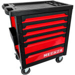 Meca24 - servante atelier 6 tiroirs - bac porte - outils - fermeture scurise - 2 roulettes avec freins ...