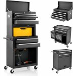 Costway - servante d'atelier  6 tiroirs avec coffre outils amovible et armoire de rangement, caisse ...