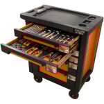 Fischer darex - servante d'atelier 6 tiroirs quipe 44 outils dans 6 modules