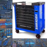 Servante d'atelier roulante barracuda tools racing ? 9 tiroirs verrouillables ? 336 outils en mousse ...