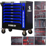 Servante d'atelier bm tools 9 / 7 monster - edition - blue 7 tiroirs pleins, 1 porte & 1 tiroir vertical ...