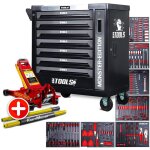 Servante d'atelier bm tools 9 / 7 monster - edition - grey 7 tiroirs pleins 257 outils + cric hydraulique ...