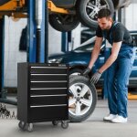 Servante d'atelier - chariot roulant 6 tiroirs verrouillables - me?tal - mobilier garage atelier - 61. ...