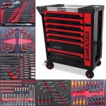Servante d'atelier complte barracuda tools cuda max xxl 8 tiroirs 6 outills, 4 roues, 2 freins, chariot ...