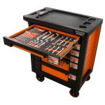 Fischer darex - servante d'atelier 6 tiroirs quipe 30 outils dans 3 modules