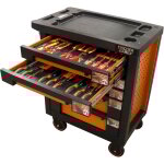 Fischer darex - servante d'atelier 6 tiroirs quipe 33 outils dans 6 modules