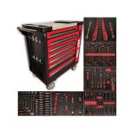 Defpro - servante d'atelier - pleine (166outils) - 7 tiroirs acier - rouge