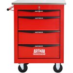 Servante d?atelier roulante chariot � outils multifonctionnel � 4 tiroirs avec roues, chariot de rangement ...