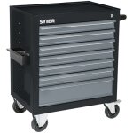 Servante d'atelier vide black - edition, 884 x 696 x 490 mm, 7 tiroirs, charge max. 300 kg, chariot d'atelier, ...