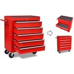 Bigb - servante / caisse � outils d'atelier 5 tiroirs avec serrure.