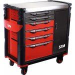 Sam outillage - servante extra large xxl 6 tiroirs avec armoire et plateau inox - 416 - axe
