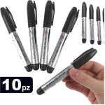 Set 10 pennarelli marker color nero indelebile for vetro metalla school office