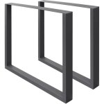 Set 2 pieds de table - 60 x 72 cm - rectangulaire - anthracite - en acier rev�tu de poudre - pied de ...